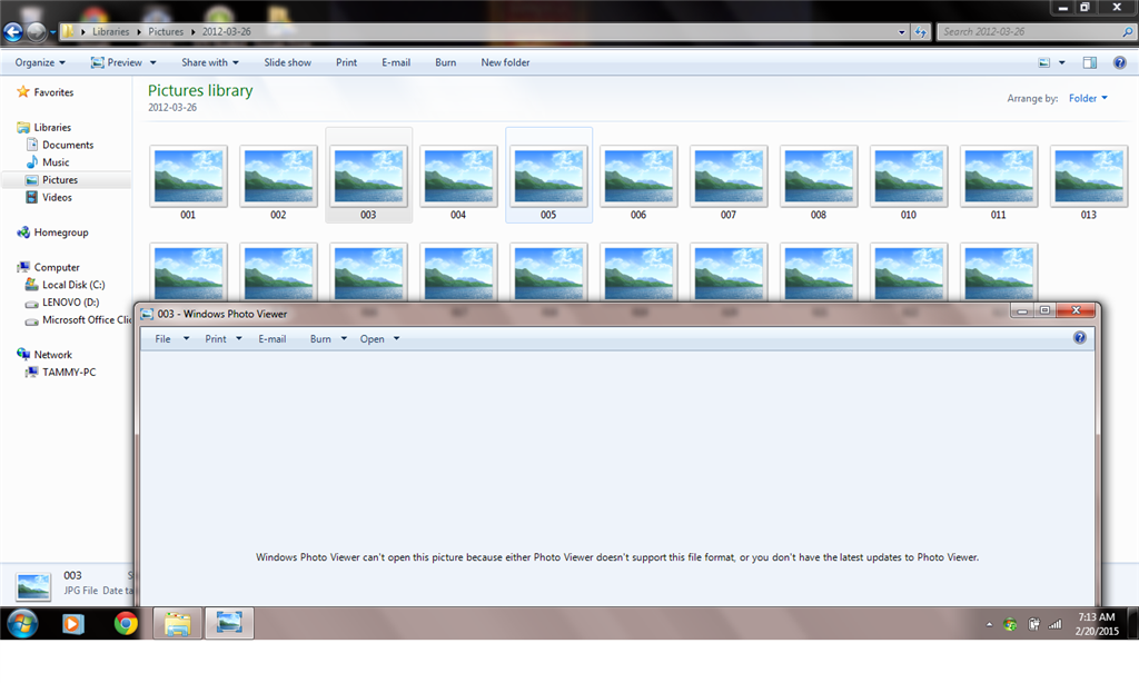Cant Access Older Pictures In Windows 7 Photo Viewer