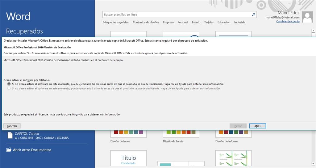 Office 2016 - Problemas con Microsoft Office, como activar. - Microsoft  Community