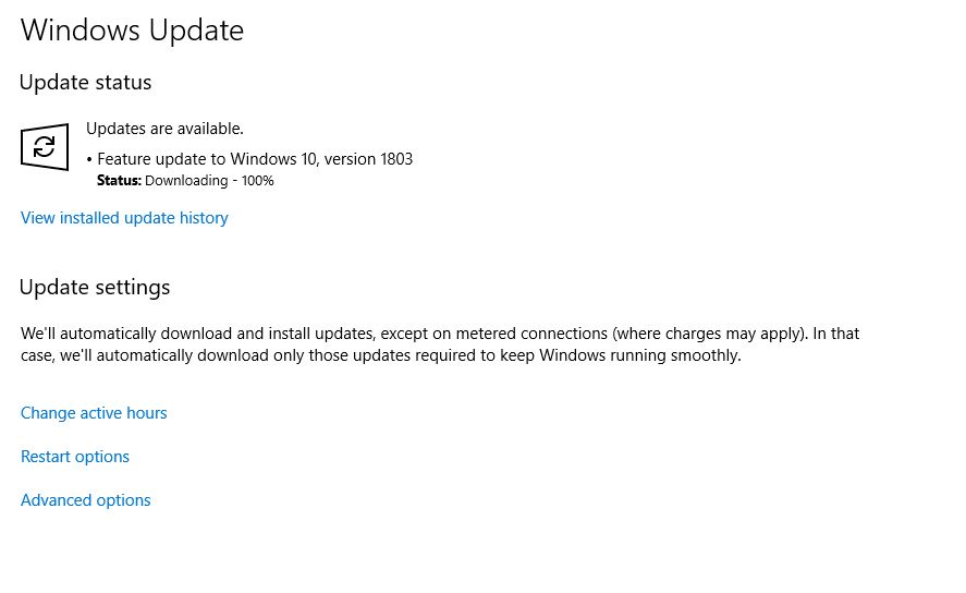 windows 10 update 1803 download