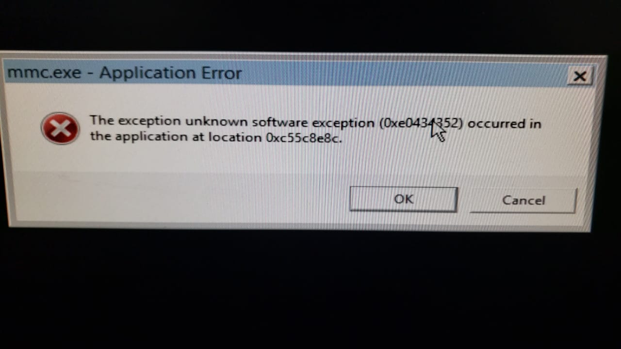 The Exception Unknown Software Exception (0xe0434352) Occurred In The ...