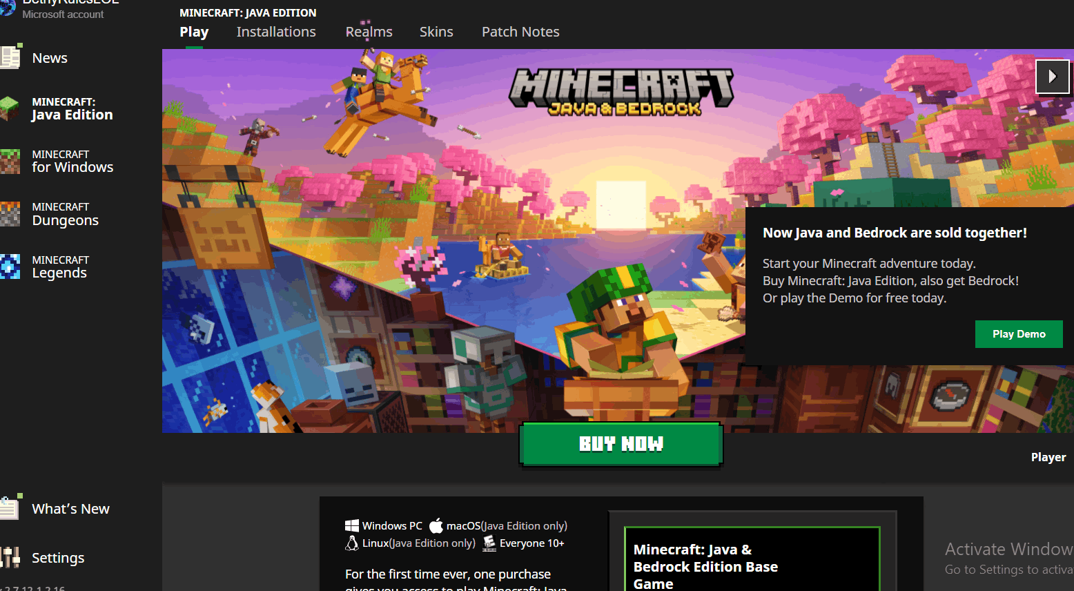 Why cant i download Minecraft Java editon on my new pc? when i click down  load for Java it takes me to this even though i picked Java, i already  bought java