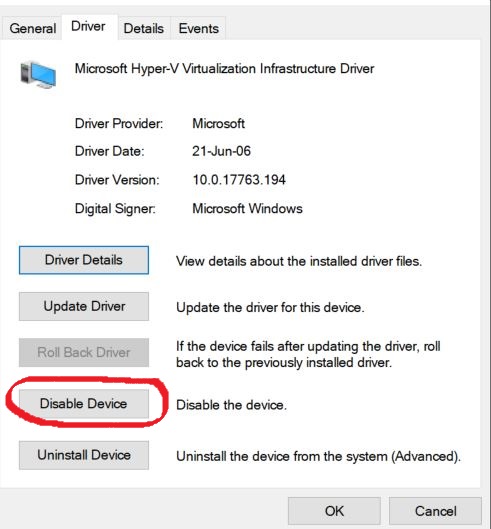 Microsoft hyper v virtualization infrastructure driver download windows 10