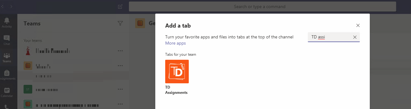 assignments not showing in teams