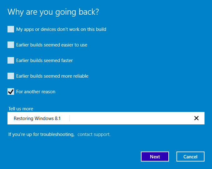 How To Recover A Previous Build S Or Your Original Version Of Microsoft Community
