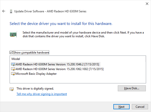 Amd 6300m 2024 driver windows 10