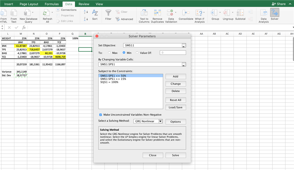 solver in excel for mac