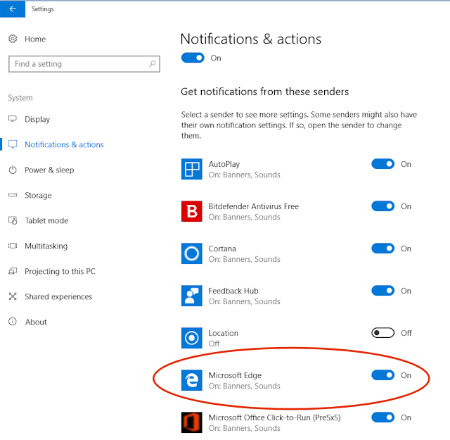 Microsoft explorer notification как отключить