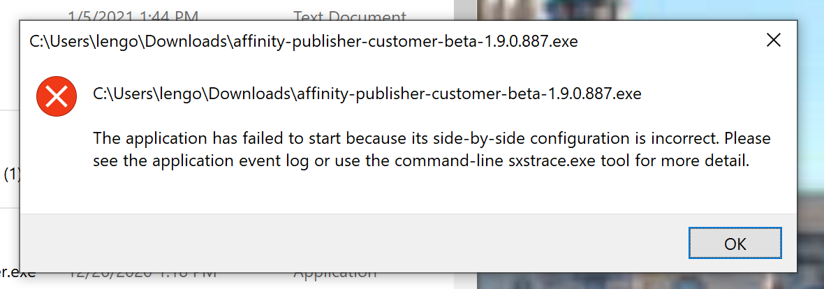 Side By Side Configuration Error Microsoft Community