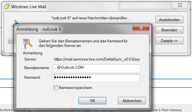 Windows Live Mail Passwort Anzeigen