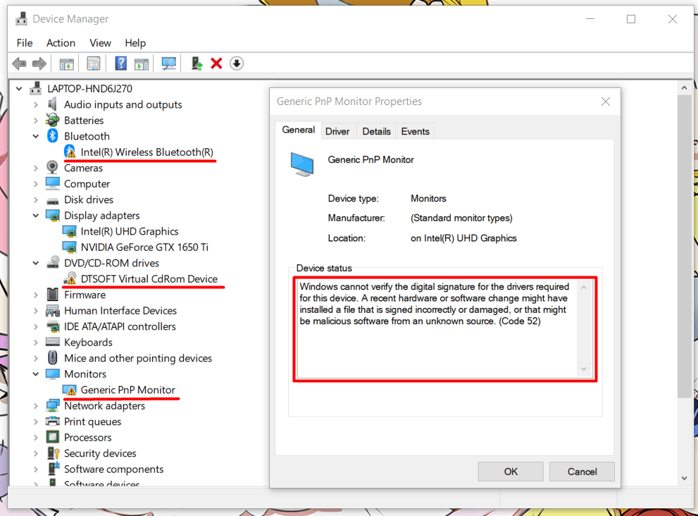 Windows cannot verify the digital signature for the drivers required -  Microsoft Community