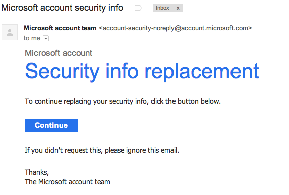 Security Change Spam: Your Hotmail Account Services Has Expired