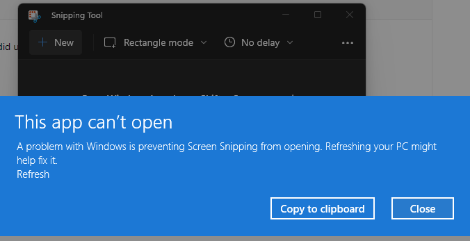 Snipping Tool Not Working After Upgrade To Windows 11 - Microsoft Community