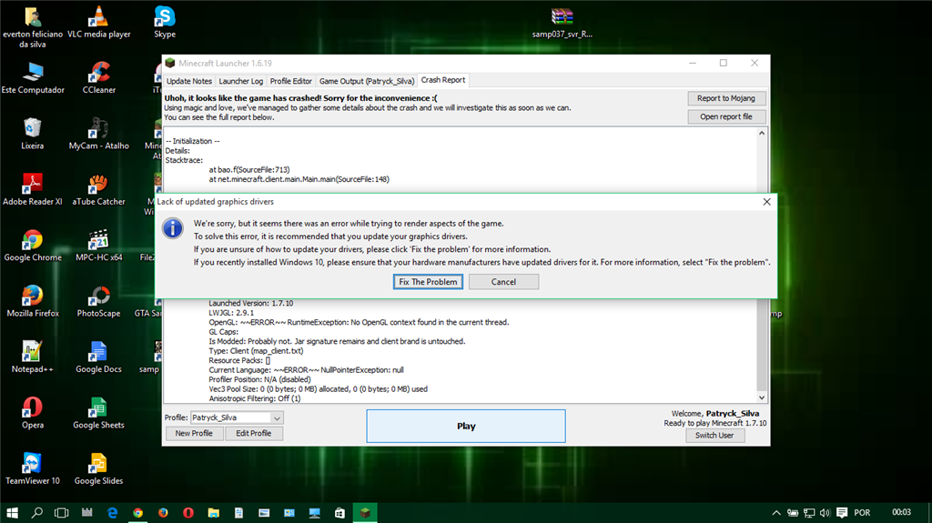 Minecraft Nao Quer Funcionar No Windows 10 L Microsoft Community