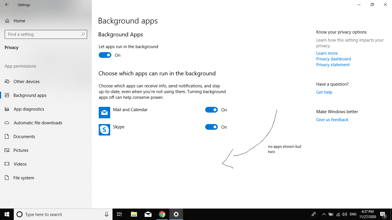 Background Apps Won T Shown Up Help Microsoft Community