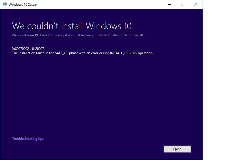 Windows 10 Anniversary Edition Update Error 0x80070002 - 0x20007 ...