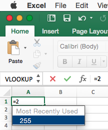 Most recent excel for mac