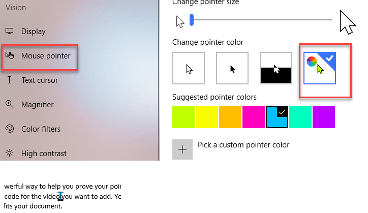 How to change mouse pointer color and size on Windows 11