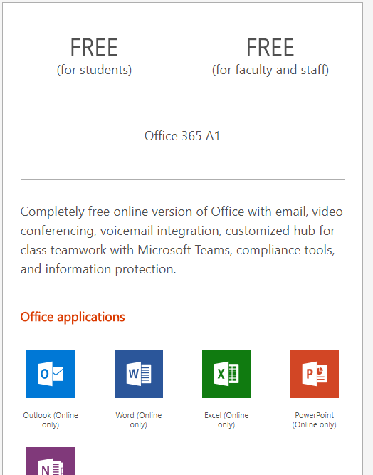 Office 365 A1 services. - Microsoft Community