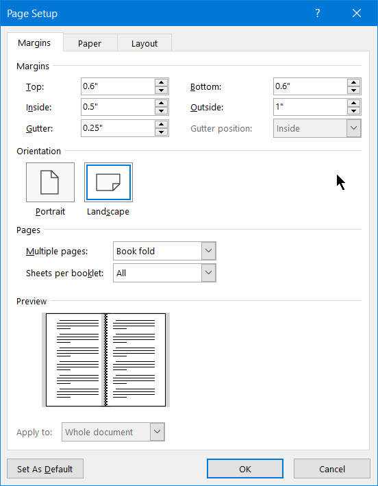 Making a Chapbook on Word - Microsoft Community