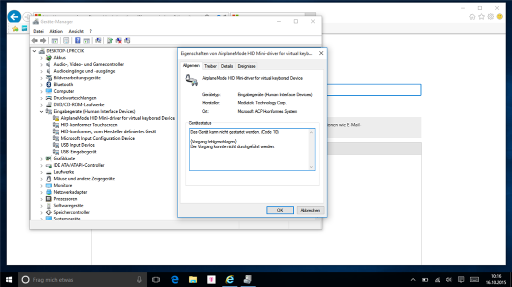 Fehlermeldung Im Gerätemanager Seit Neuinstallation Von Windows 10 ...