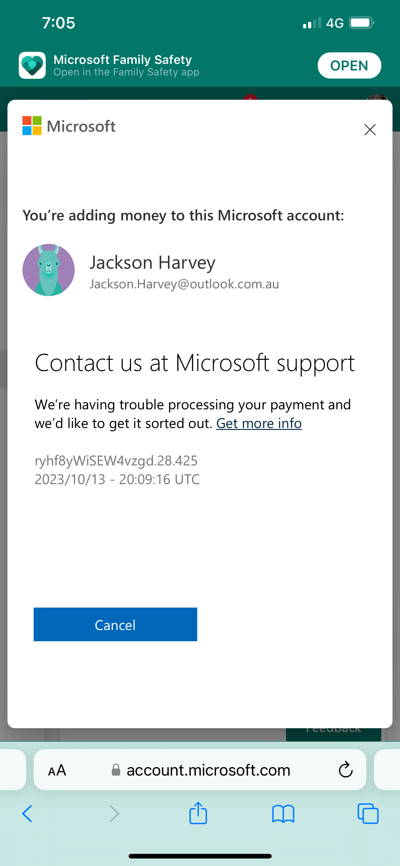 Contact us at Microsoft support (Xbox Payment Error) - Microsoft