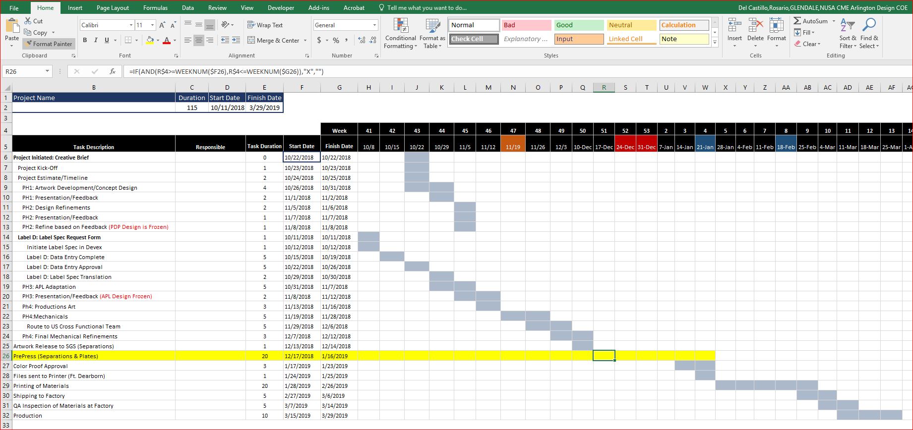 Excel Timeline Help - Conditional Formatting - Microsoft Community