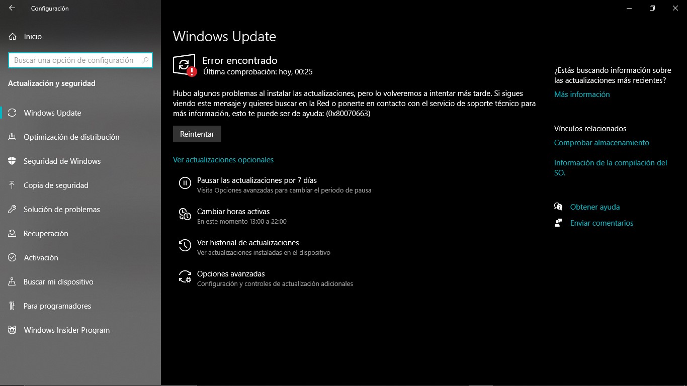 Error 0x80070663 En Windows Update Al Intentar Actualizar. - Microsoft ...