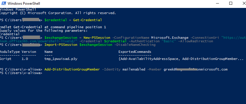 powershell command to add members to mail enabled security group