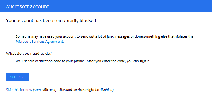 Your Account Has Been Temporarily Blocked Please Help Microsoft 