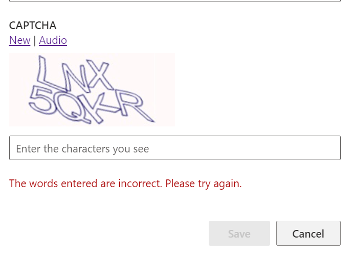 Captcha Doesn't Work - Microsoft Community