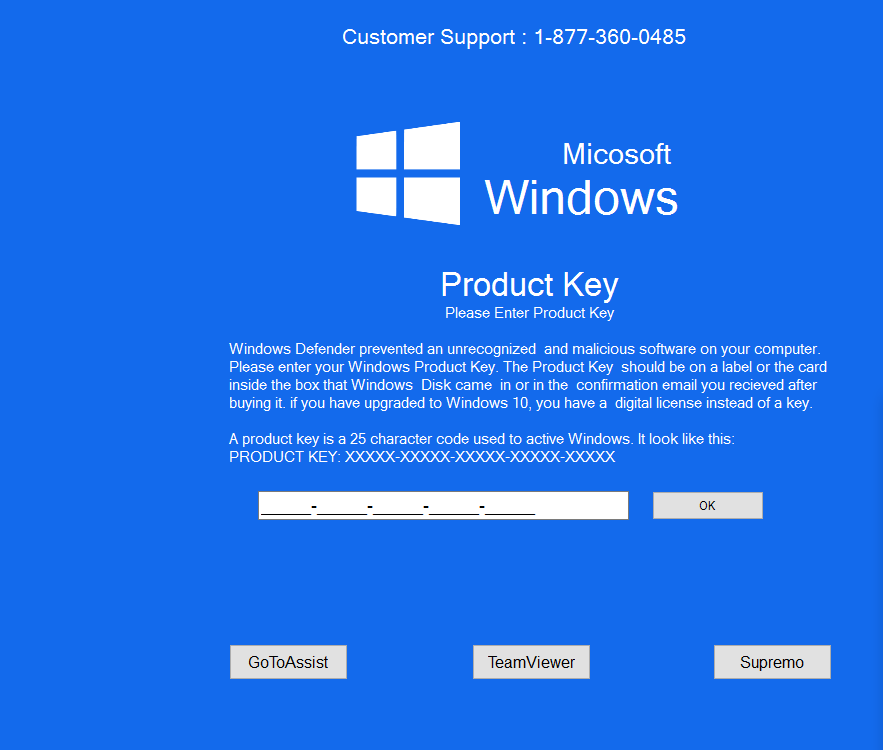 Fake windows defender scam please help