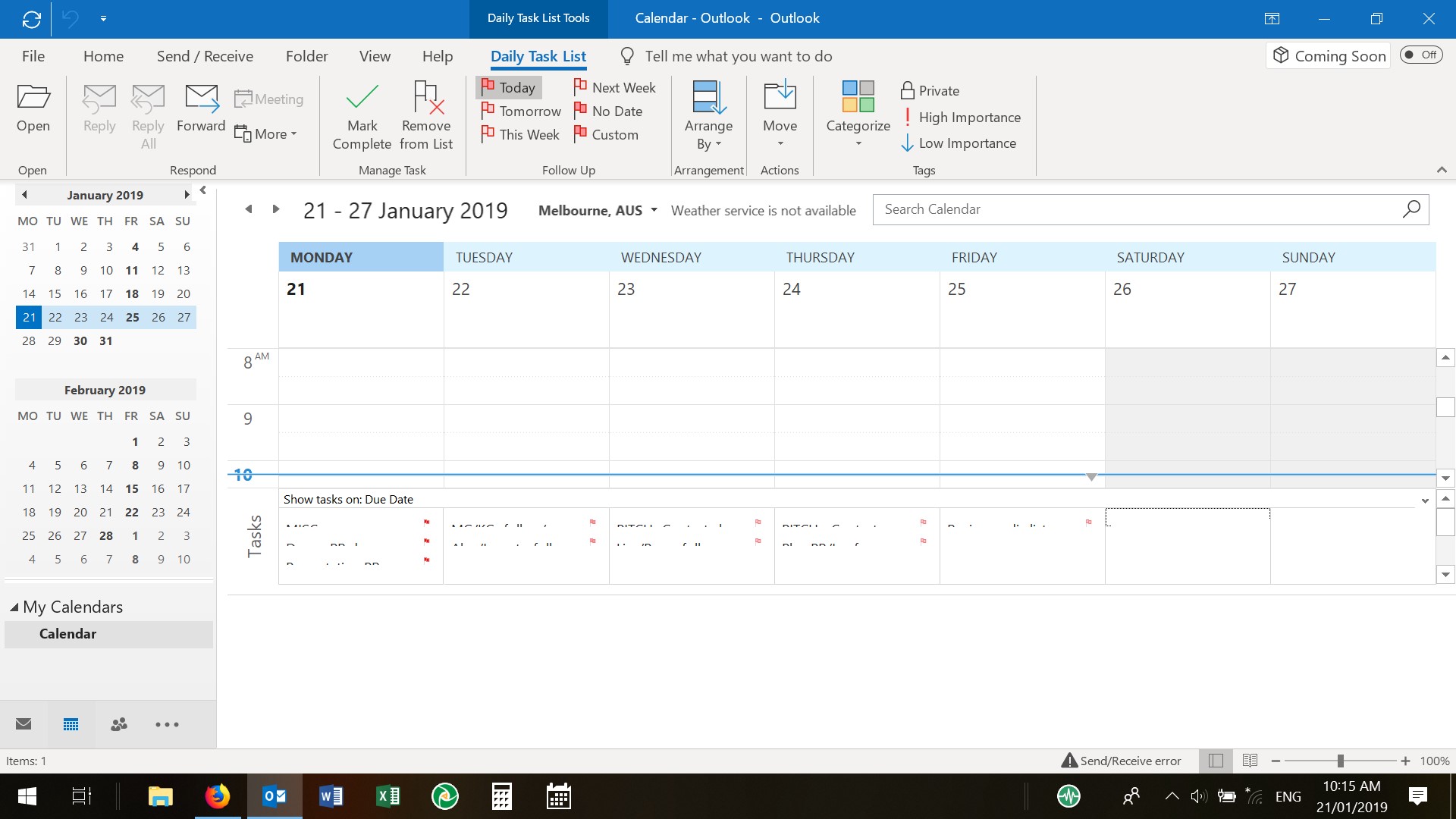 Outlook Office 365 Tasks box resized when viewed by due date ...