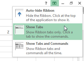 How to change ribbon size in Microsoft word 