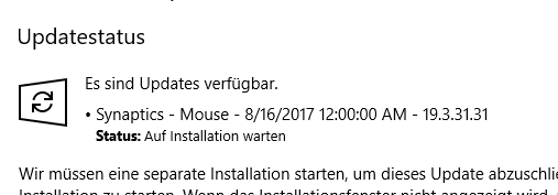 Fehler "Es können keine Updates installiert werden"