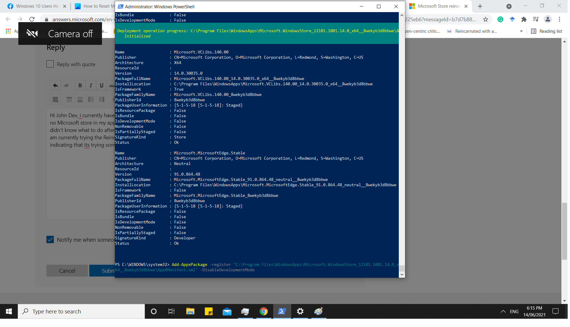 Microsoft Store Reinstall Powershell Method - Microsoft Community