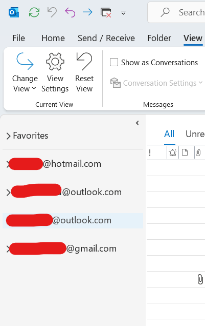 microsoft outlook 2 email accounts