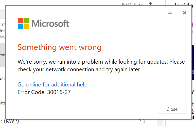 Microsoft Error Code 30016 27 Microsoft Community