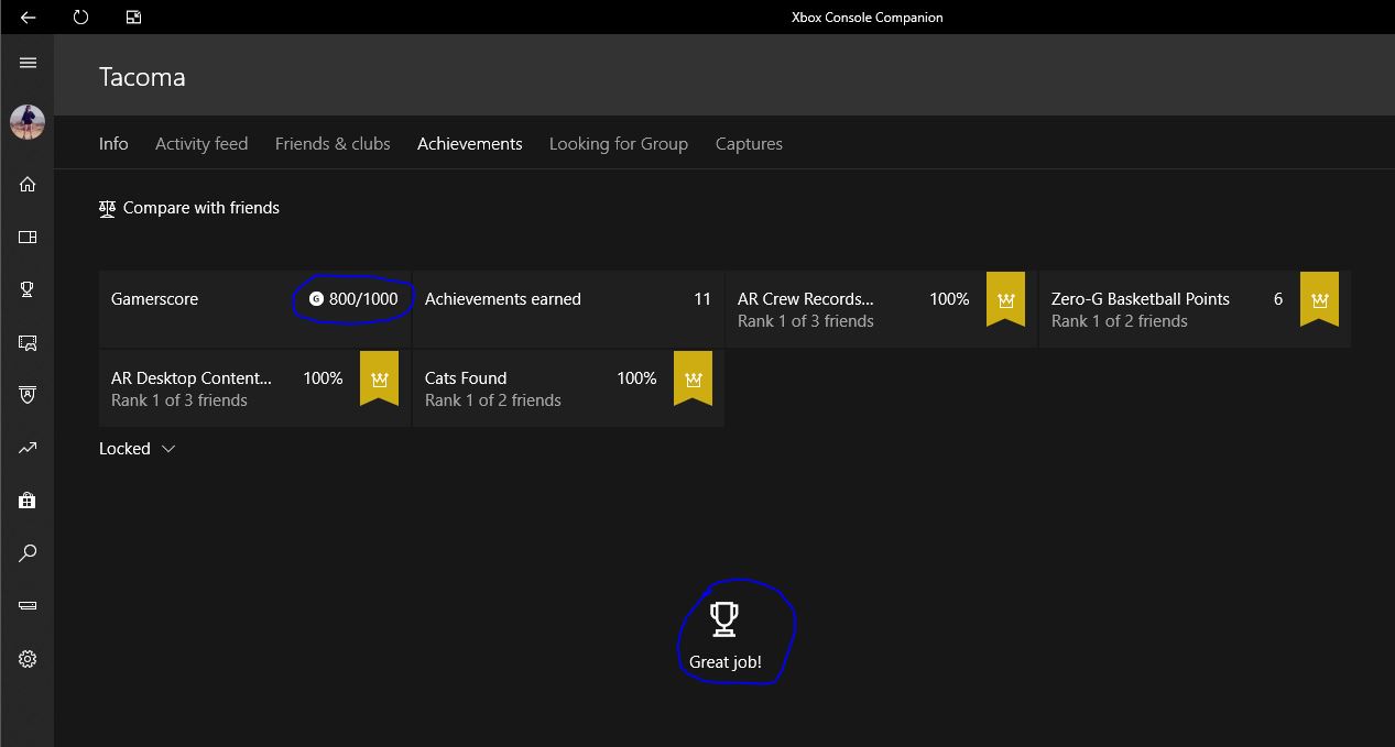 No Locked Achievements But Gs Somehow Is 800 1000 Microsoft Community