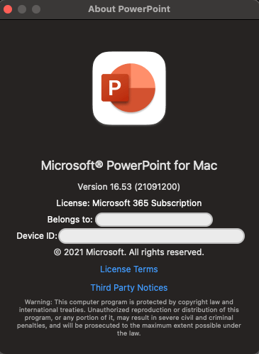 PowerPoint 2021, Licenza Microsoft