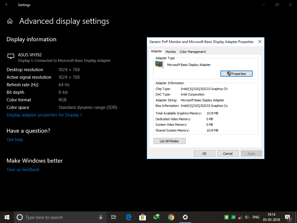 Microsoft Basic Display Adapter Driver Windows 10 32 Bit - Adapter View