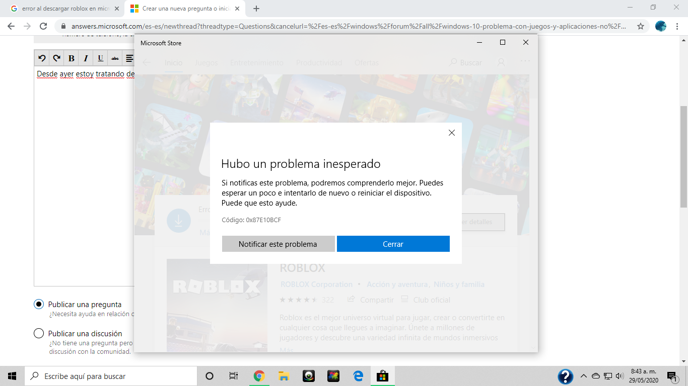 Descarga Un Juego Microsoft Community - como solucionar el problema de software roblox