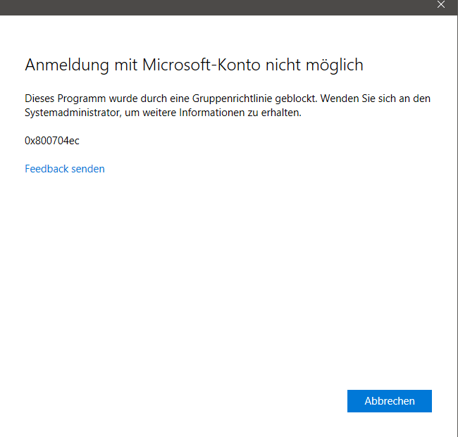 Probleme mit dem Microsoft Konto