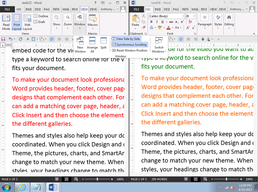 Ms word for mac synchronous scrolling on windows 10