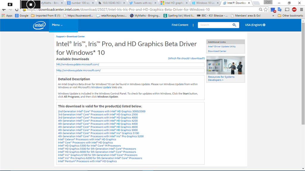 Intel hd graphics store for windows 10