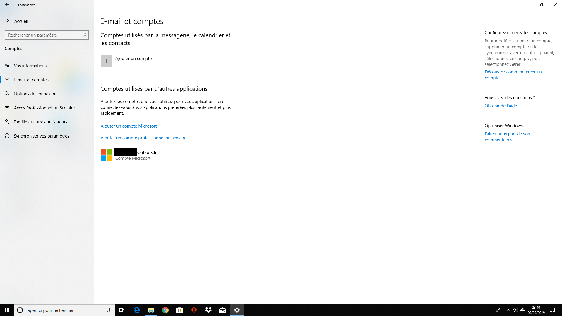  Supprimer  compte  microsoft  de windows 10 Microsoft  Community