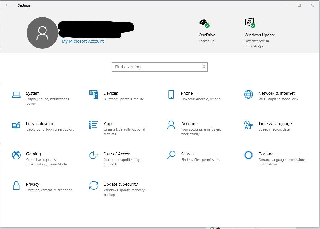 Windows 10 Settings Home Screen issues - Microsoft Community