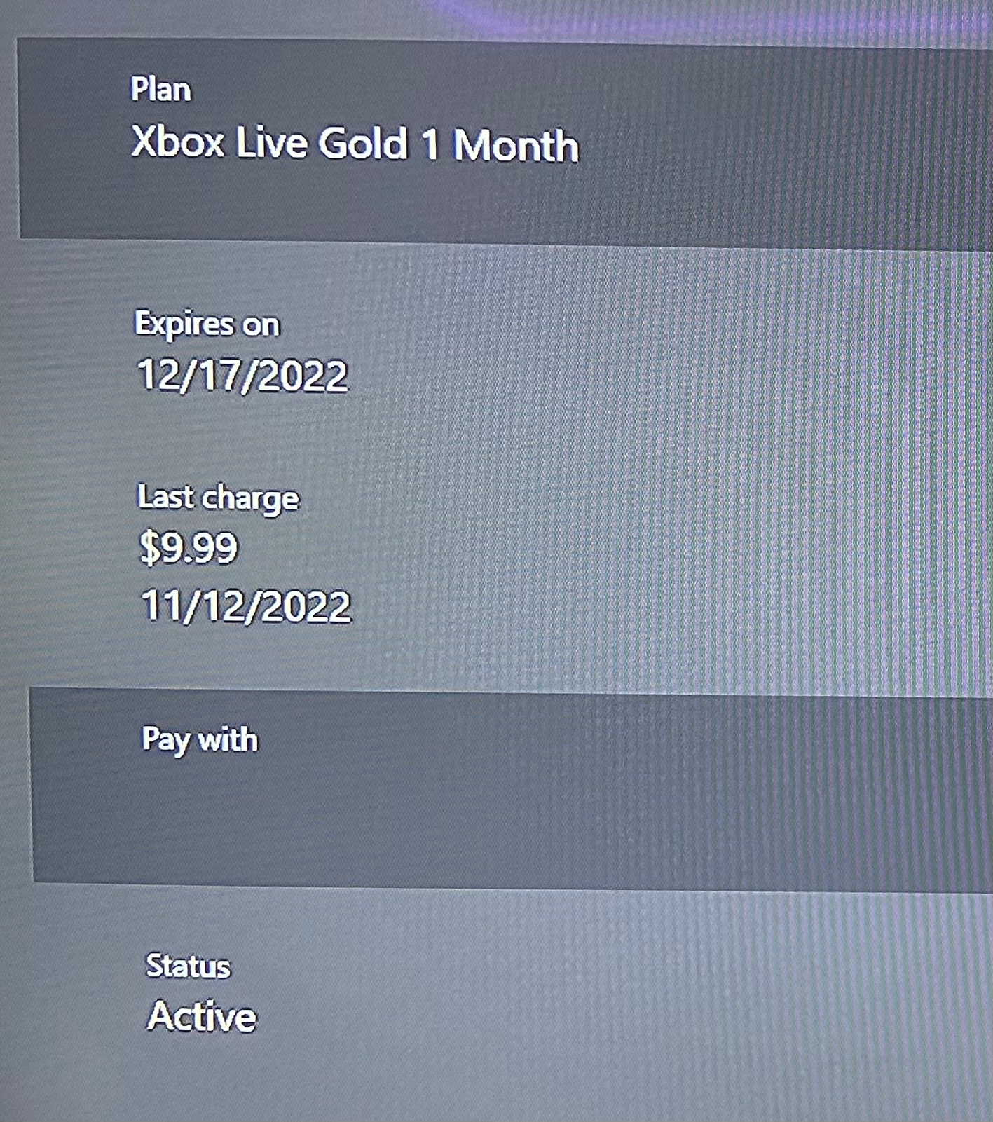 Pay for shop xbox gold