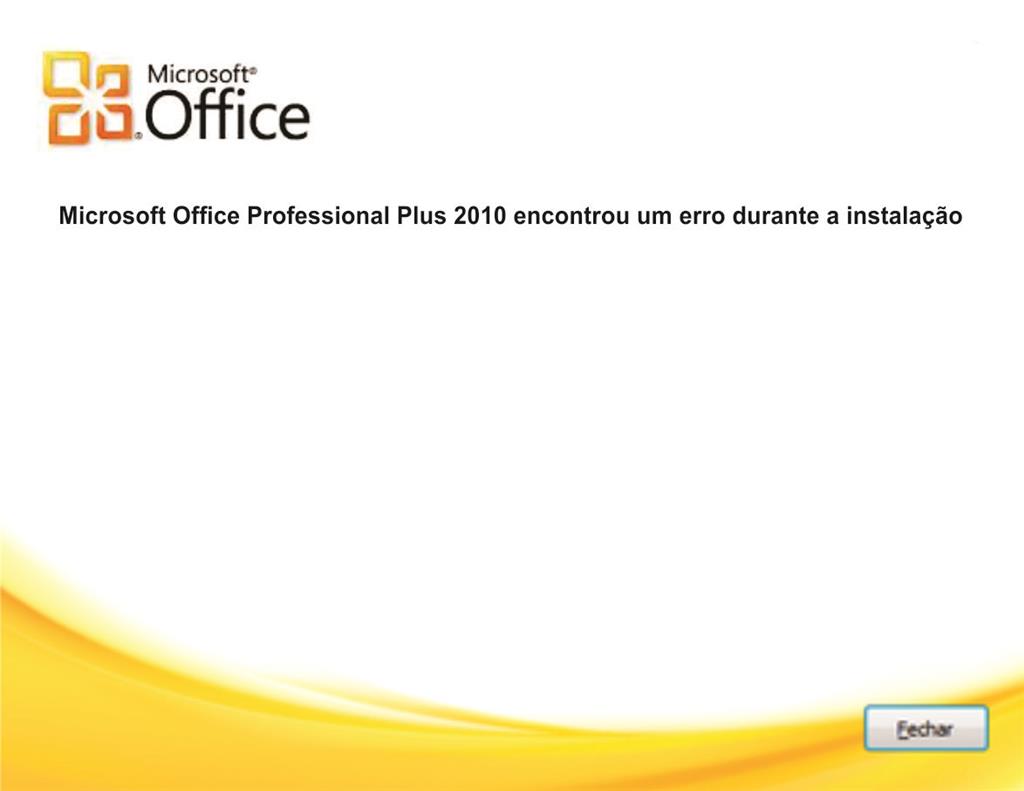 Microsoft Office 2010 Professional Plus encontrou um erro durante a instala...