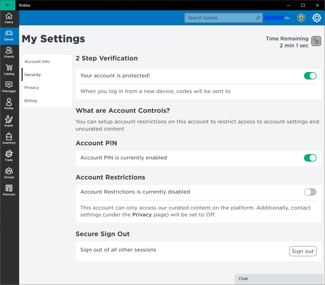 How Do I Turn Of Privacy Off Of Roblox So I Can Play It Again Microsoft Community - change roblox account pin