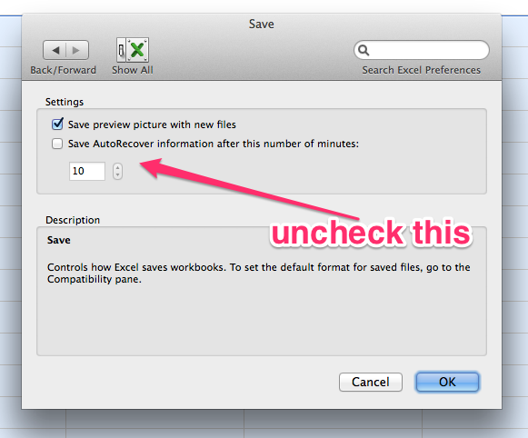 Autosave in excel for mac os